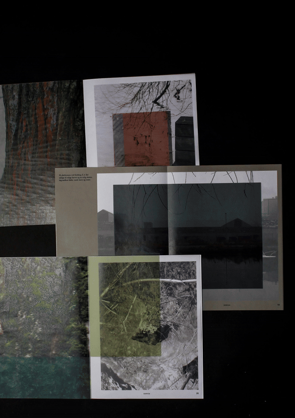 Gif of 3 spreads with transparent layers moving around on a black background.
